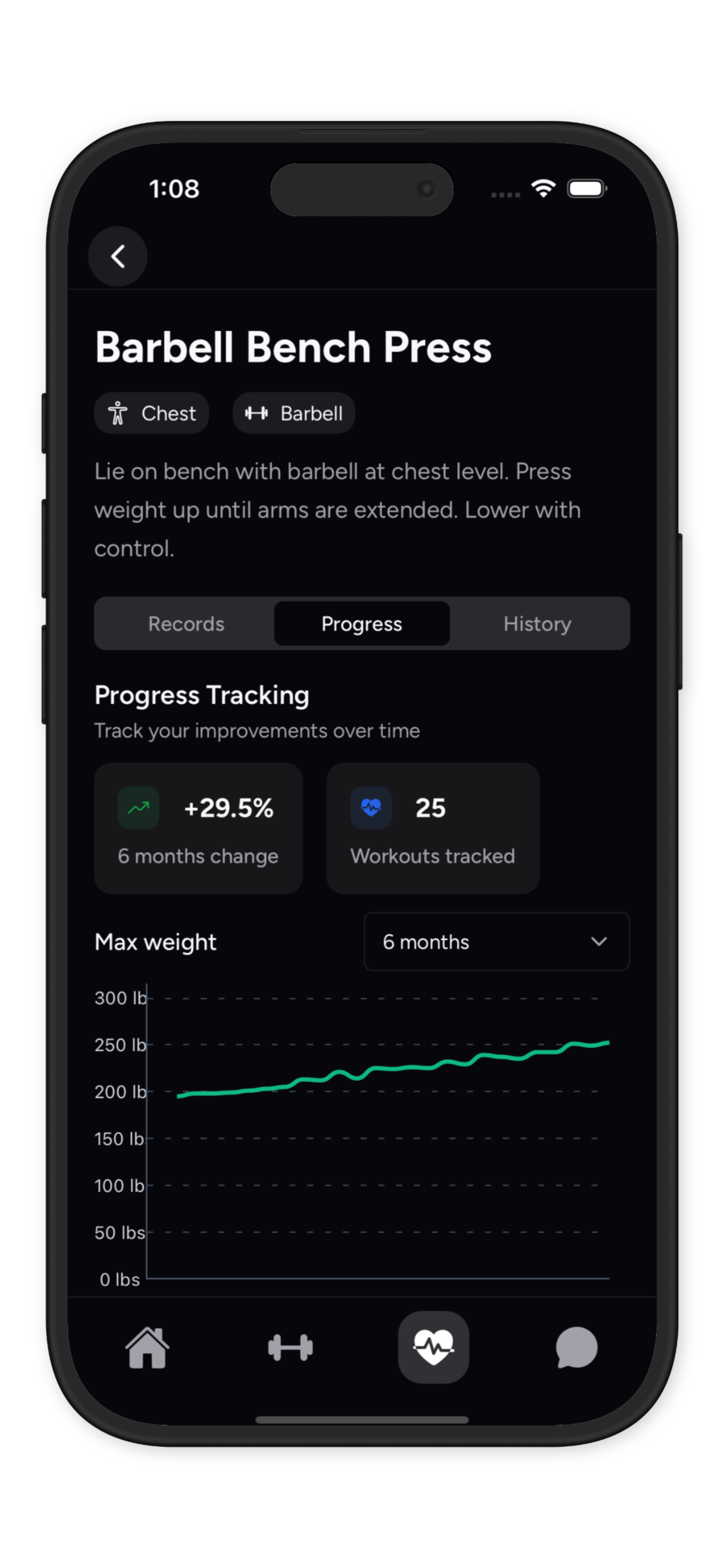 Workout Progress Interface
